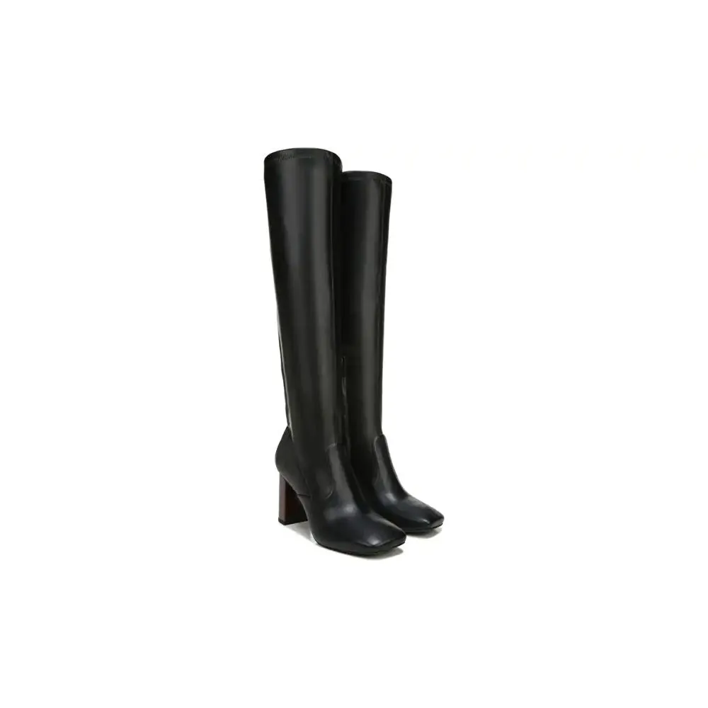 Borne Black Faux Leather Wide Calf Franco Sarto Boots