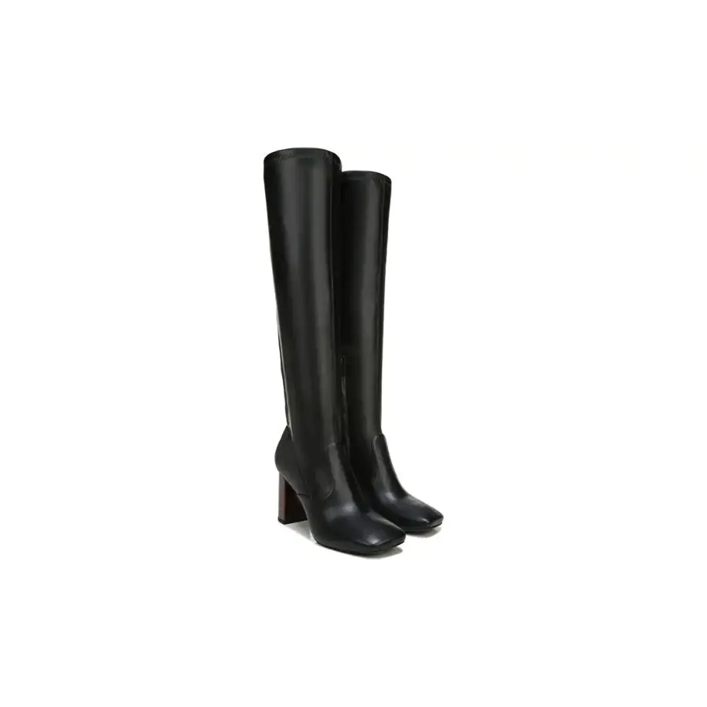 Borne Black Faux Leather Wide Calf Franco Sarto Boots
