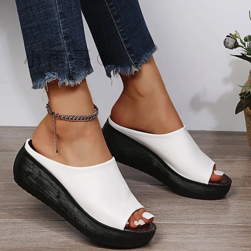 Comfy Ladies Leather Sole Slippers
