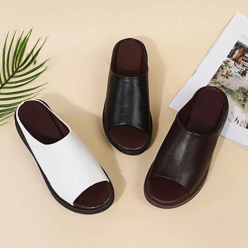 Comfy Ladies Leather Sole Slippers