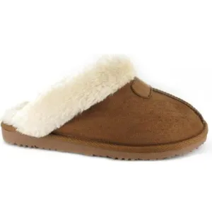 Ella Slipper Jill  CHESTNUT Luxury Fur Lining and Memory Foam