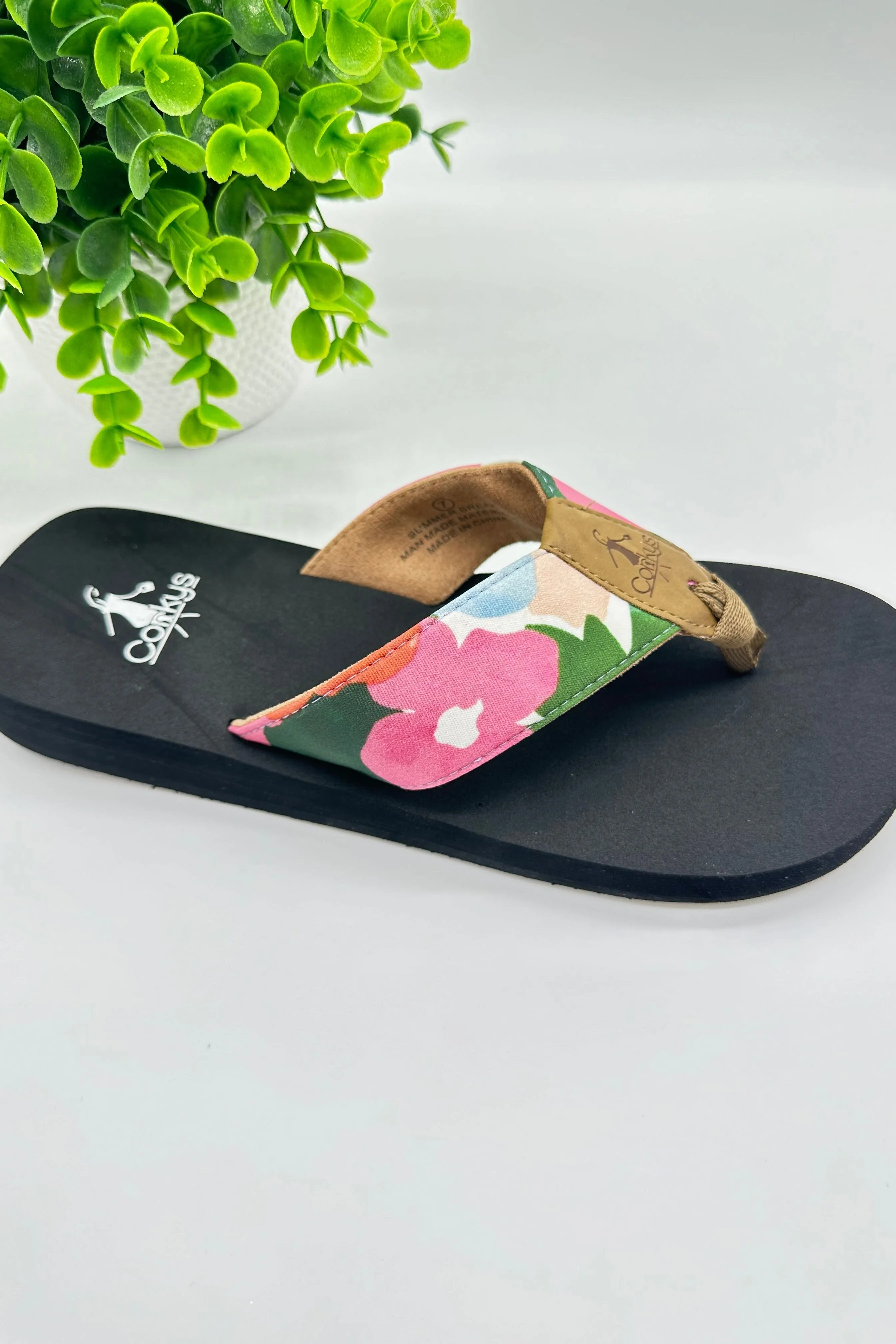 Floral Summer Break Corky's Flip Flops