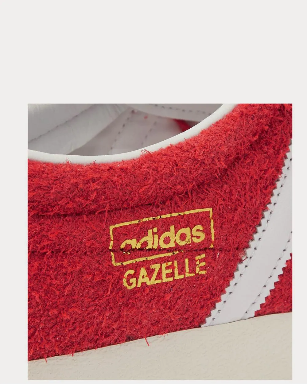 Gazelle Vintage Leather-Trimmed Brushed-Suede  Red low top sneakers