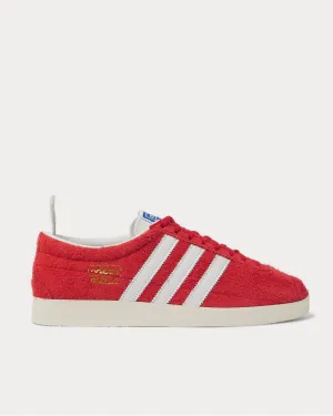 Gazelle Vintage Leather-Trimmed Brushed-Suede  Red low top sneakers