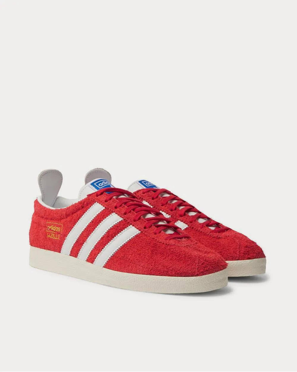 Gazelle Vintage Leather-Trimmed Brushed-Suede  Red low top sneakers