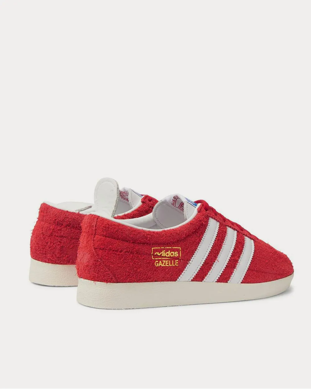 Gazelle Vintage Leather-Trimmed Brushed-Suede  Red low top sneakers