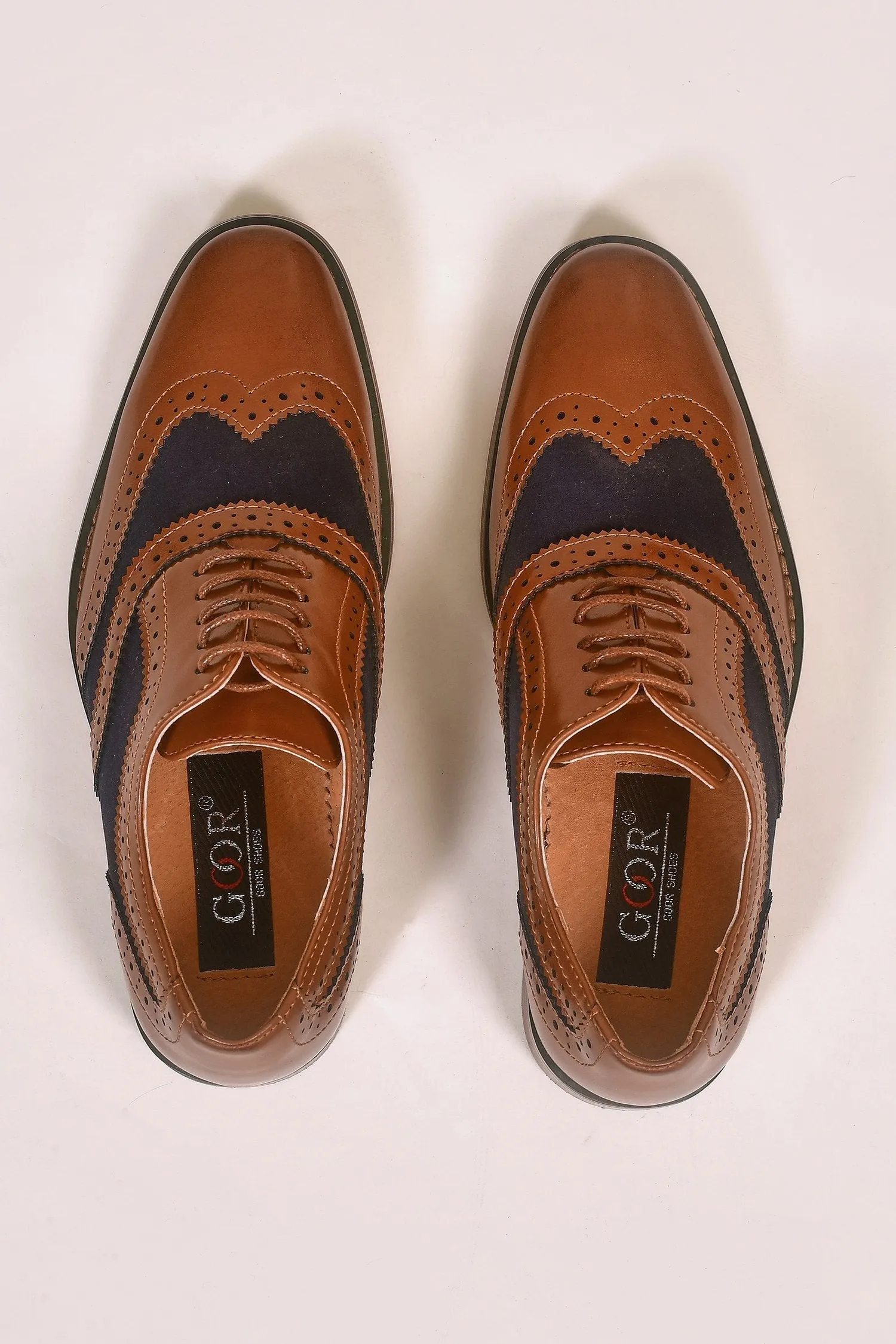 Goor Boys Tan And Navy Brogues