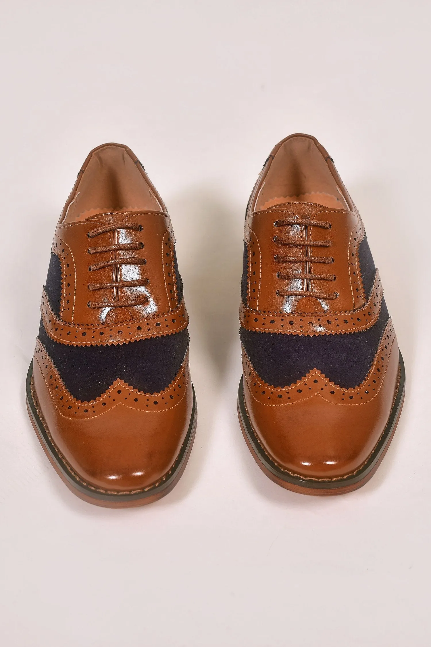 Goor Boys Tan And Navy Brogues