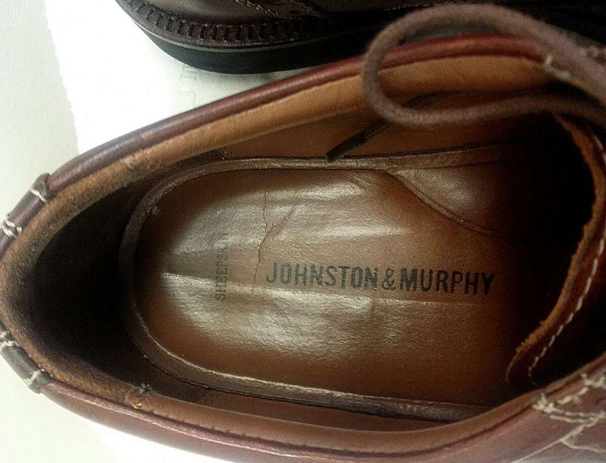 Johnston & Murphy Passport- Brown Casual Wing-Tip Oxford Shoes- size 8M
