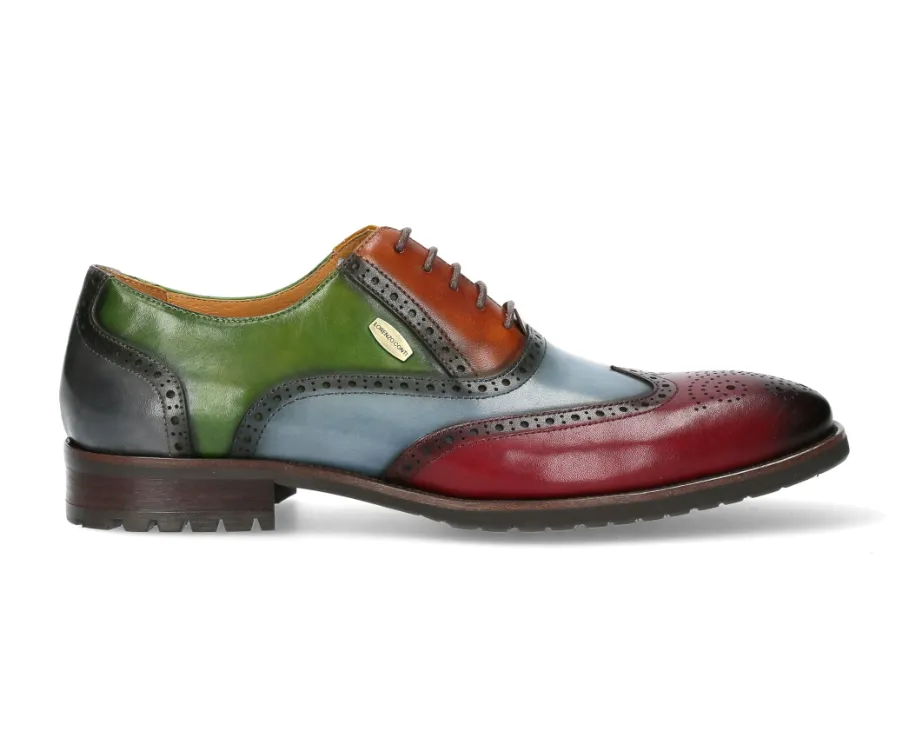 Lorenzo Conti Antonin 01 ROUGE Stunning Multicolour Leather Brogue Shoes