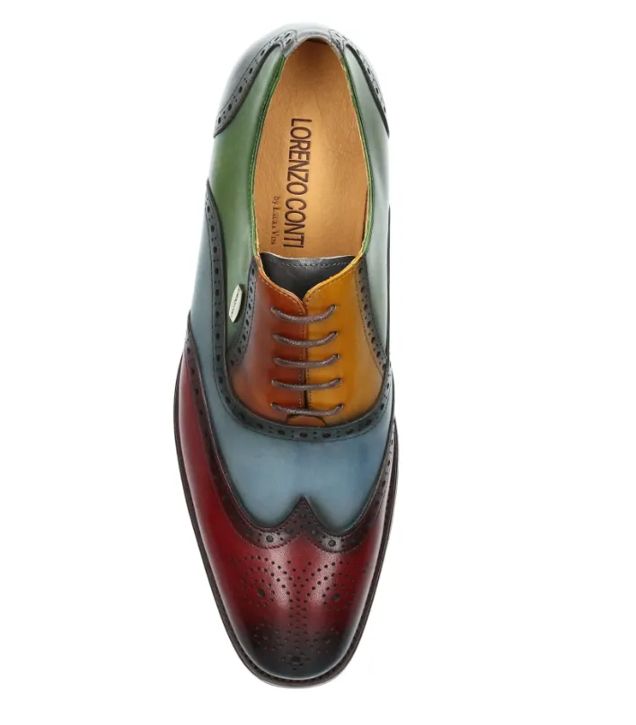 Lorenzo Conti Antonin 01 ROUGE Stunning Multicolour Leather Brogue Shoes