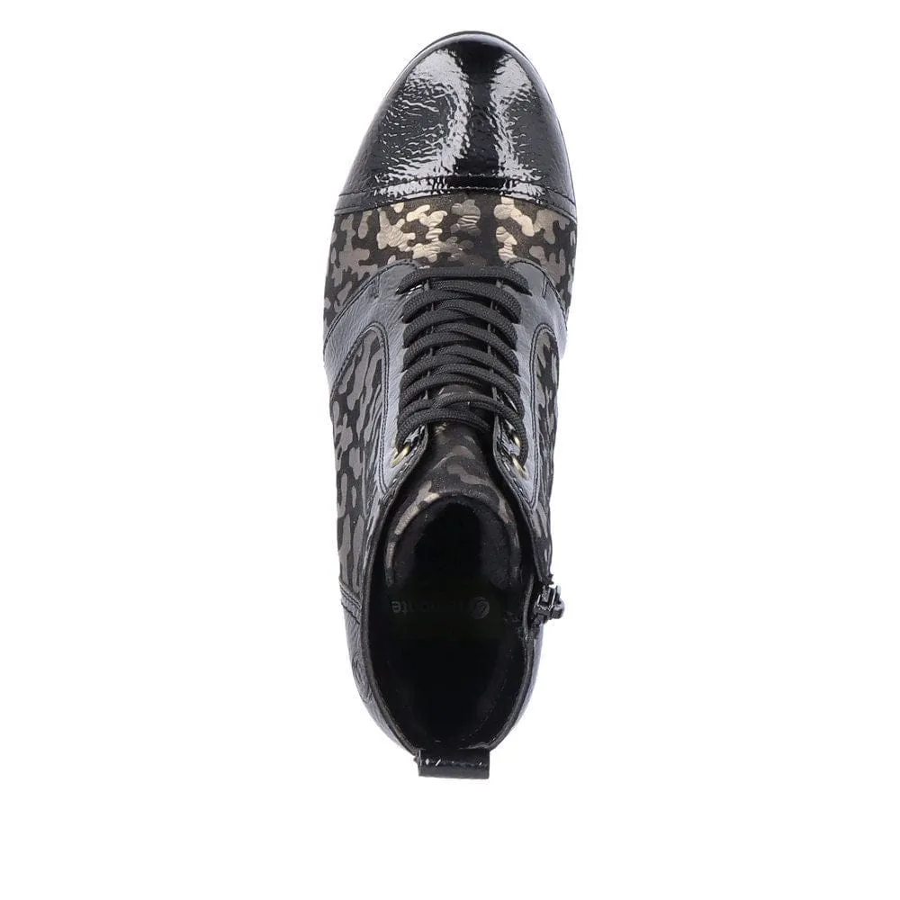 Remonte Women's Detail Dress Boots- Metallic Black