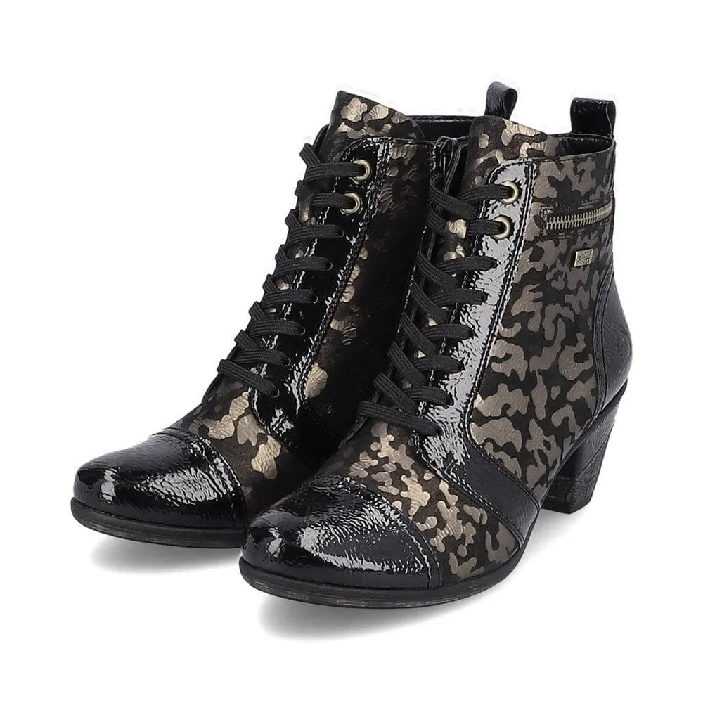 Remonte Women's Detail Dress Boots- Metallic Black