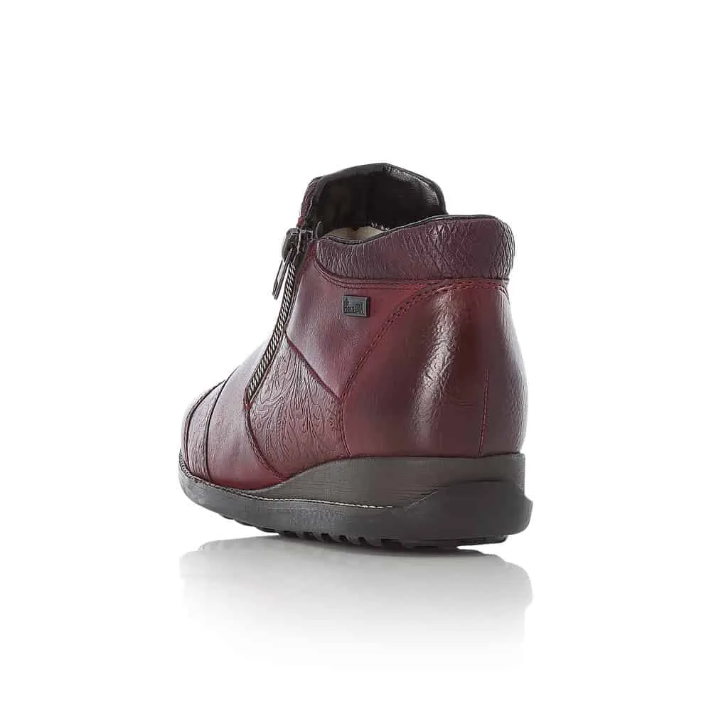 Rieker Women's Dual Zip Dress Boots- Red