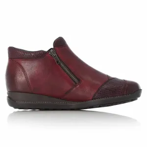 Rieker Women's Dual Zip Dress Boots- Red