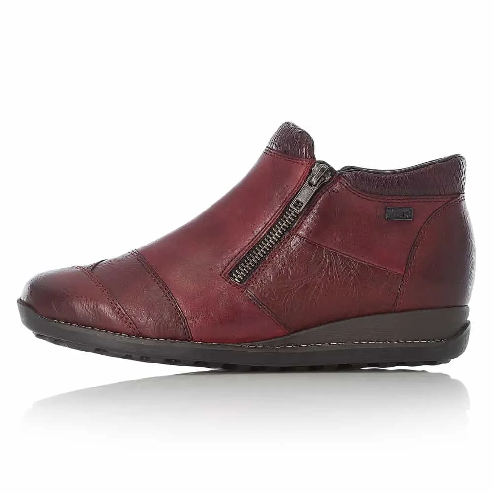 Rieker Women's Dual Zip Dress Boots- Red