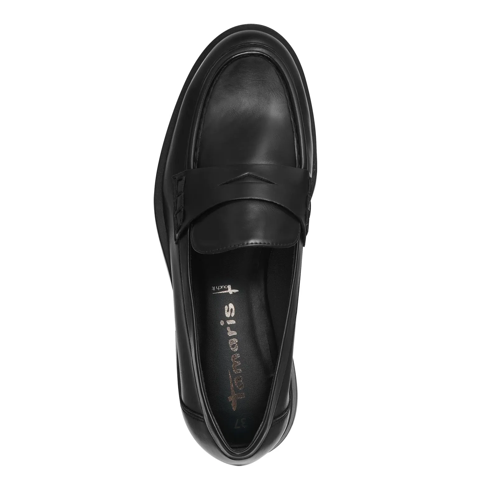 Tamaris Ladies Loafer Shoes Black Vegan Work School 24311-001 sale