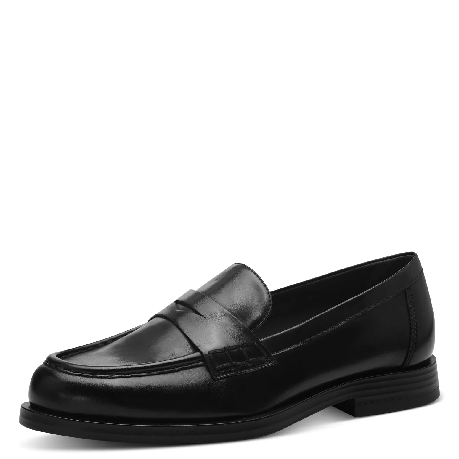 Tamaris Ladies Loafer Shoes Black Vegan Work School 24311-001 sale