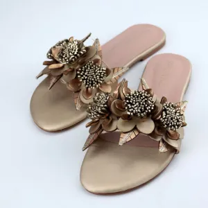 Women Floral Decor Flat Statement Slides
